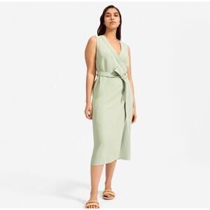 Everlane The Japanese GoWeave Sleeveless Midi Wrap Dress Size 4 Mint Green